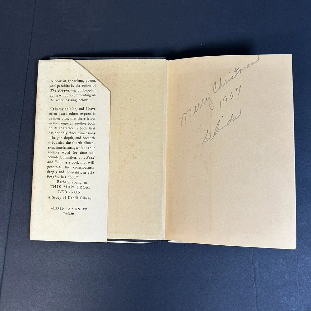 Sand and Foam: A Book of Aphorisms by Kahlil Gibran HC DJ  24th Printing  1967